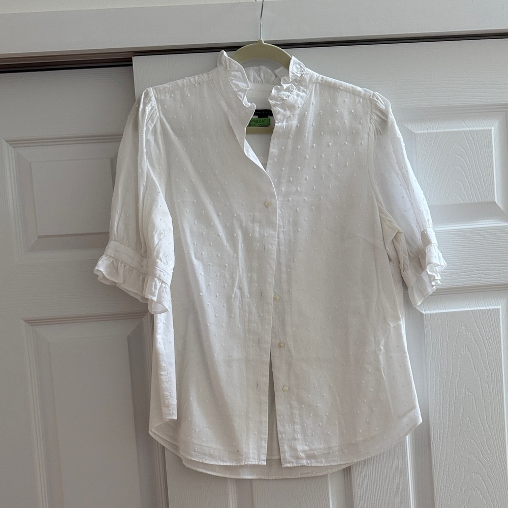 Ann Taylor lined dot blouse